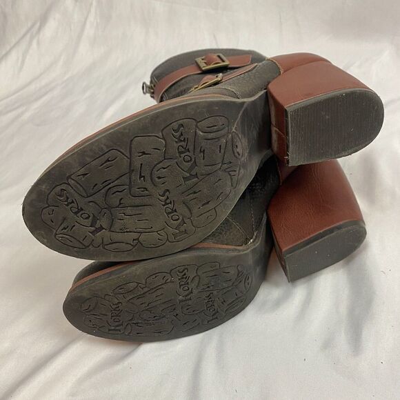 Korks Kork Ease Richard Black Leather Heeled Buckle Ankle Boots Womens Size 7.5 - Picture 5 of 7